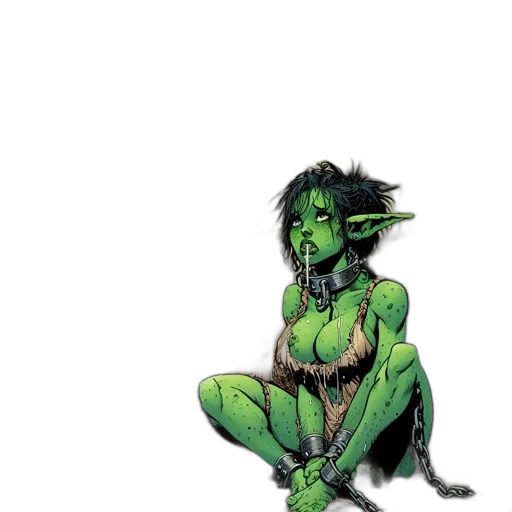 comic book art, concept art, fantasy art, green transparent PNG cut-out