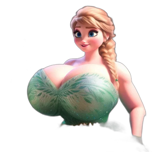dress, crown, creature, 3d render transparent PNG cut-out