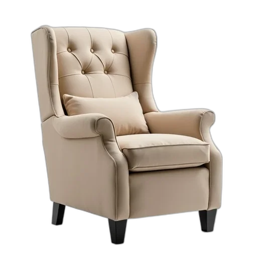 furniture, 3d render, beige, recliner transparent PNG cut-out