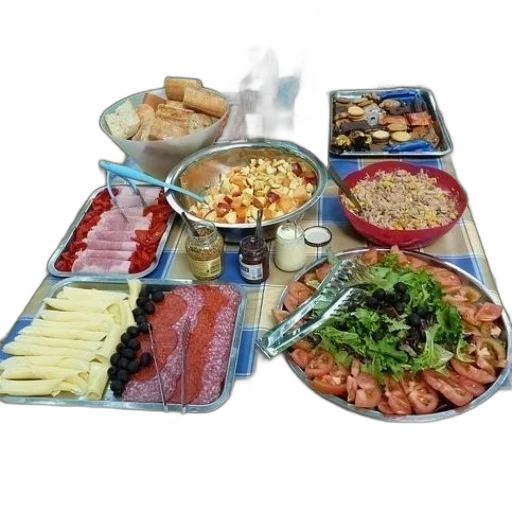 food, picnic, table, various transparent PNG cut-out