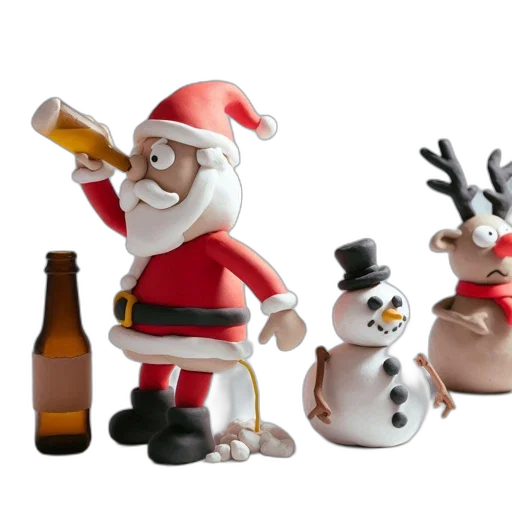 3d render, three, clay, figurines transparent PNG cut-out