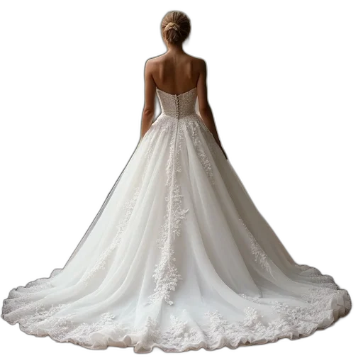 dress, photorealistic, 3d render, back transparent PNG cut-out
