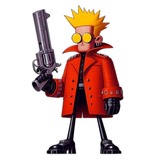 jacket, weapon, staff, robot transparent PNG cut-out