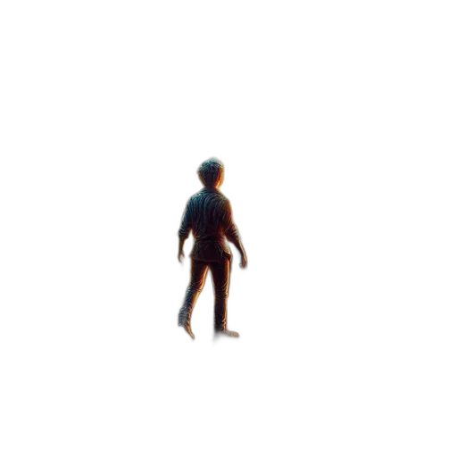 robot, creature, staff, hair transparent PNG cut-out