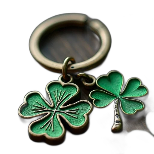 jewelry, green, shamrock, key transparent PNG cut-out