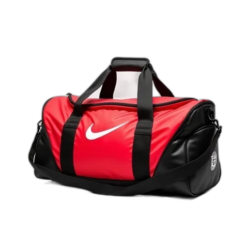 red, black, gym, bag transparent PNG cut-out