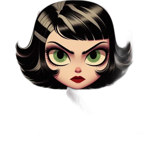 face, cartoon, comic book art, concept art transparent PNG cut-out