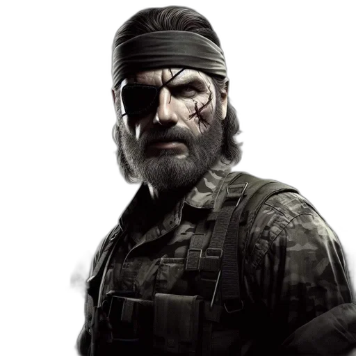 face, weapon, concept art, photorealistic transparent PNG cut-out