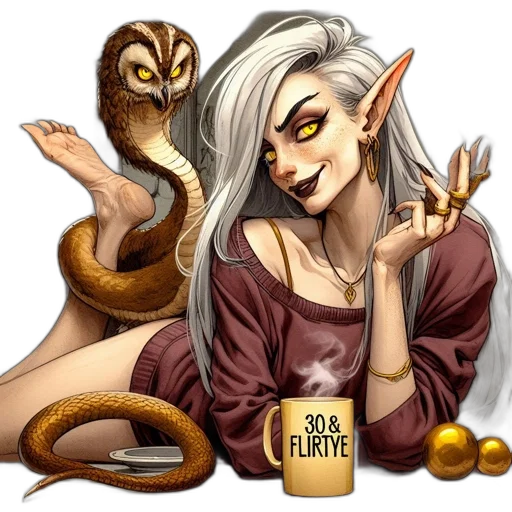 dragon, creature, staff, fantasy art transparent PNG cut-out