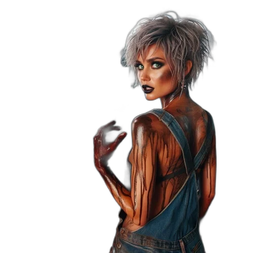 dress, jacket, hair, face transparent PNG cut-out