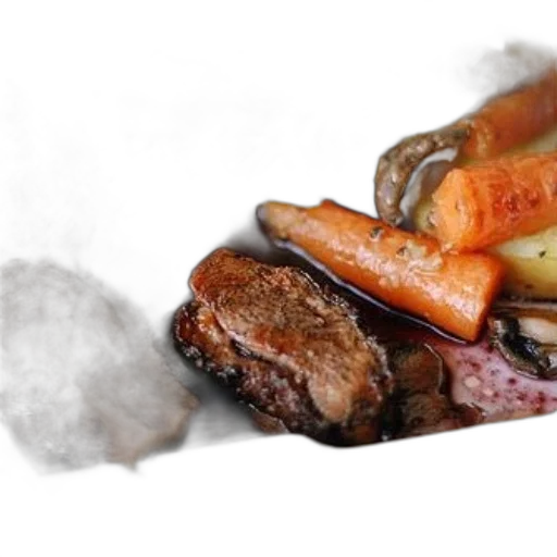food, photorealistic, plate, braised transparent PNG cut-out