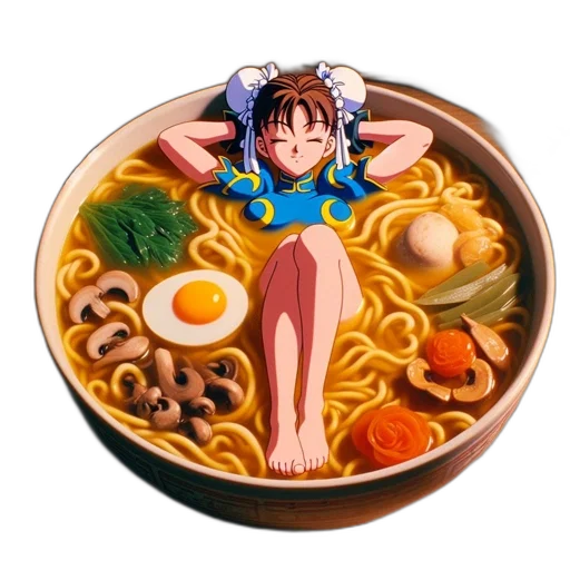 food, anime, pixel art, 3d render transparent PNG cut-out