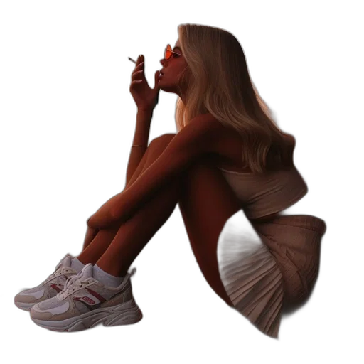 shoes, dress, hair, creature transparent PNG cut-out