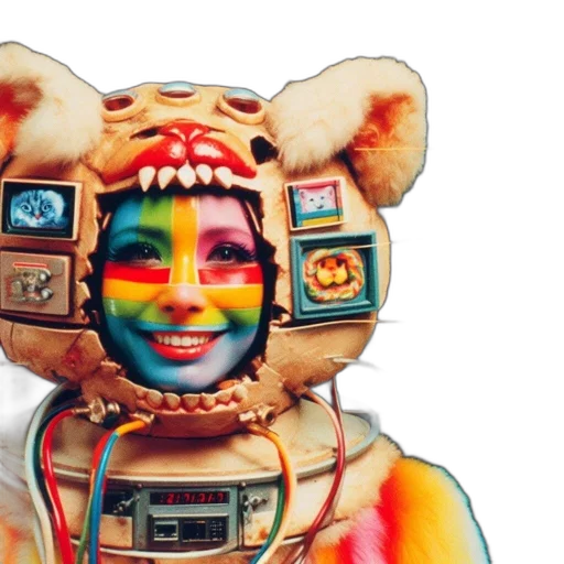mask, robot, cyberpunk, 3d render transparent PNG cut-out