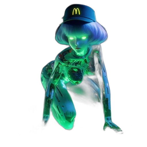 robot, creature, food, hat transparent PNG cut-out
