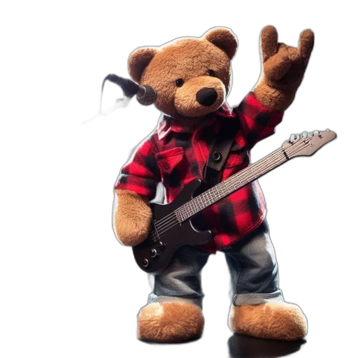 3d render, teddy, bear, wearing transparent PNG cut-out