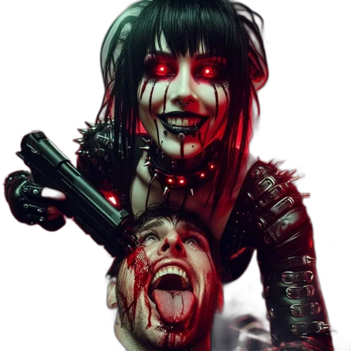 face, cyberpunk, concept art, comic book art transparent PNG cut-out