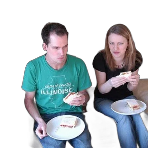 food, man, green, shirt transparent PNG cut-out