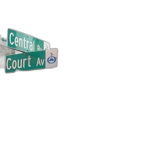 street, sign, central, court transparent PNG cut-out
