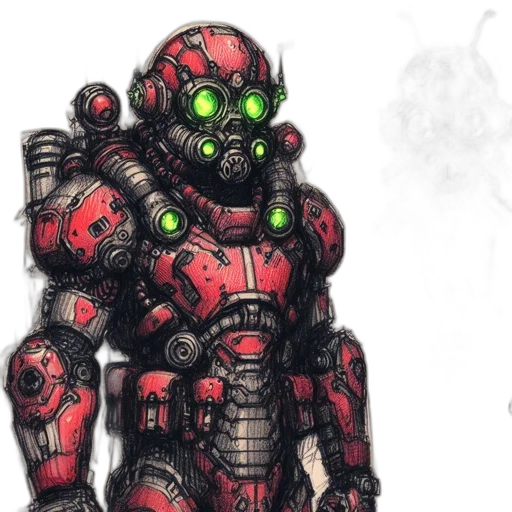 robot, concept art, comic book art, fantasy art transparent PNG cut-out