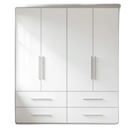 furniture, 3d render, white, wardrobes transparent PNG cut-out