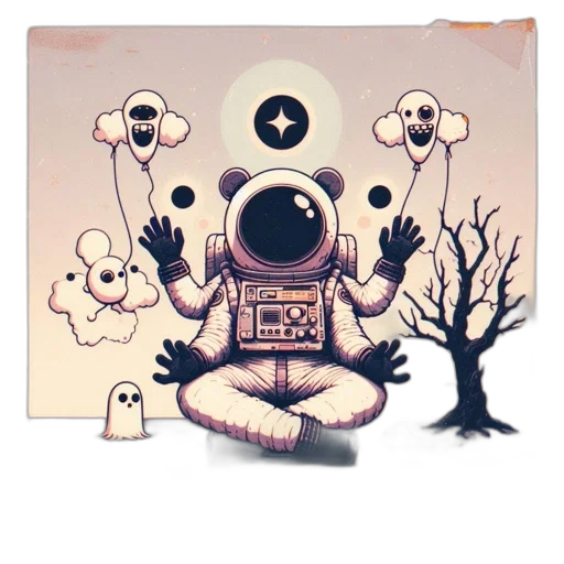 robot, creature, staff, mask transparent PNG cut-out