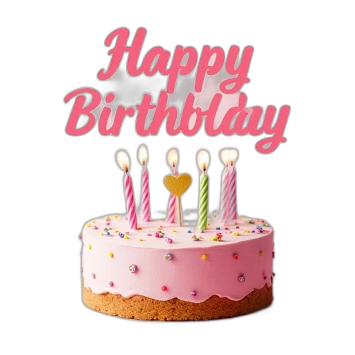 girl, birthday, card, using transparent PNG cut-out