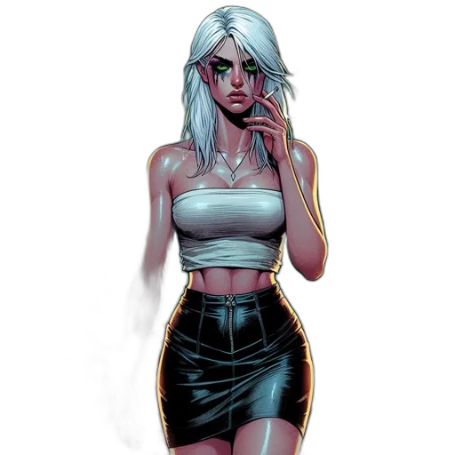 dress, jacket, comic book art, concept art transparent PNG cut-out