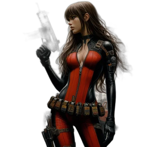 weapon, jacket, concept art, comic book art transparent PNG cut-out