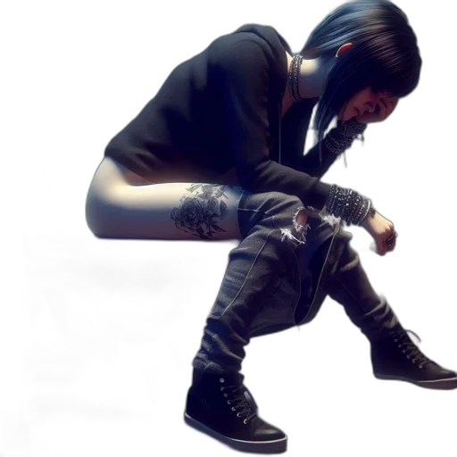 jacket, shoes, weapon, cyberpunk transparent PNG cut-out