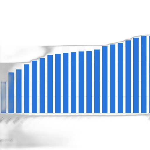 3d render, blue, bar, graph transparent PNG cut-out