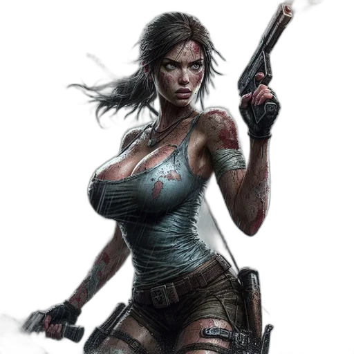 concept art, comic book art, fantasy art, cyberpunk transparent PNG cut-out