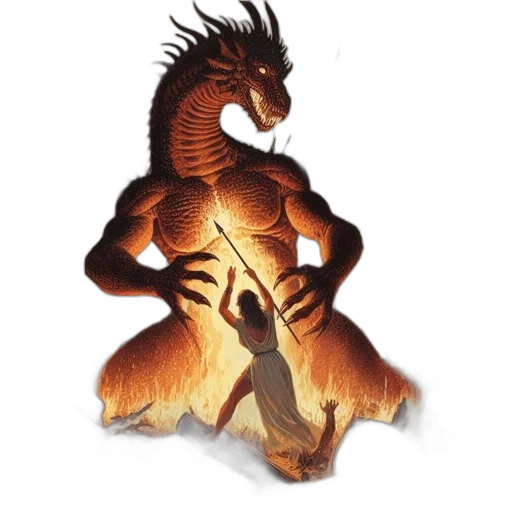 dragon, creature, staff, animal transparent PNG cut-out