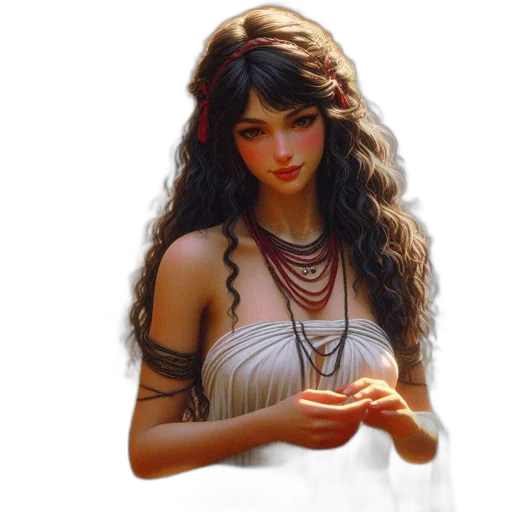jewelry, dress, fantasy art, photorealistic transparent PNG cut-out