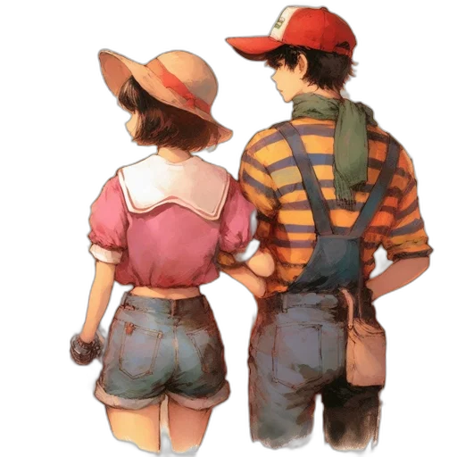 hat, jacket, watercolor, concept art transparent PNG cut-out
