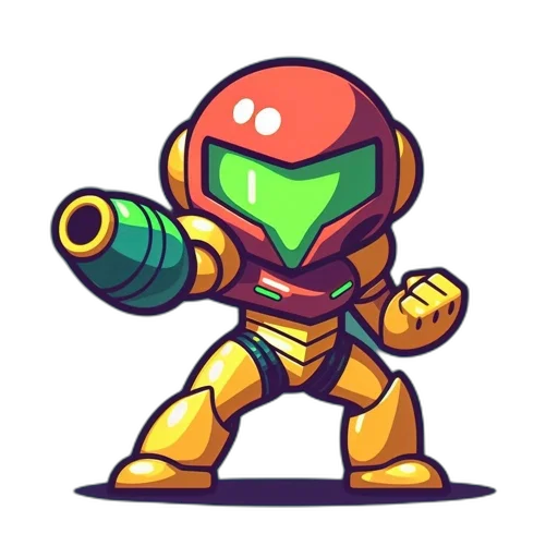 robot, weapon, pixel art, concept art transparent PNG cut-out