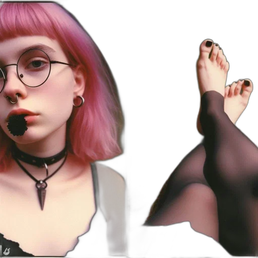 dress, shoes, creature, face transparent PNG cut-out