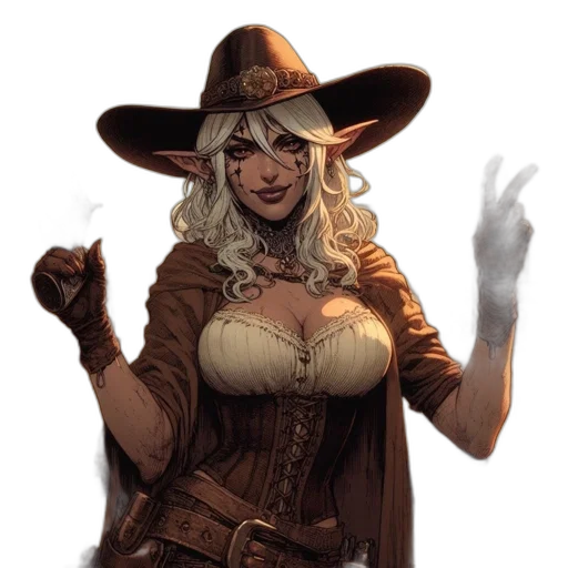 staff, hat, fantasy art, comic book art transparent PNG cut-out