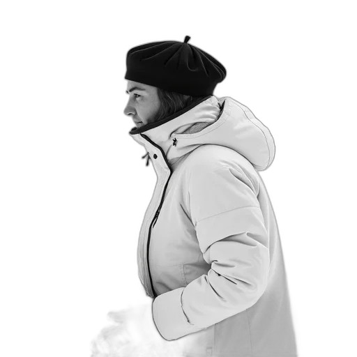 jacket, staff, face, hat transparent PNG cut-out
