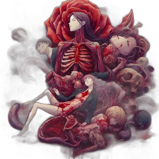 dress, flower, creature, concept art transparent PNG cut-out