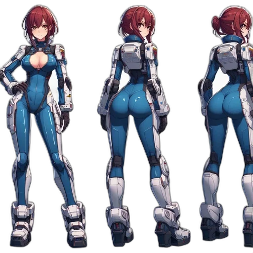 robot, concept art, cyberpunk, anime transparent PNG cut-out