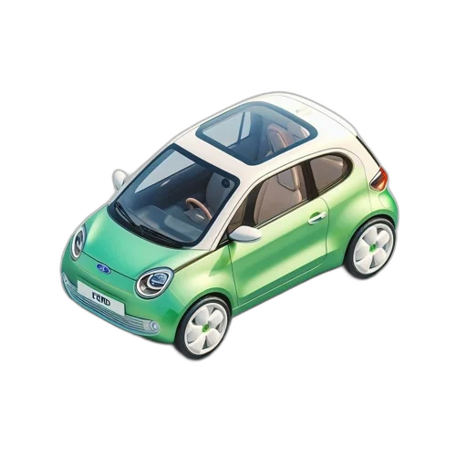 car, 3d render, concept art, compact transparent PNG cut-out