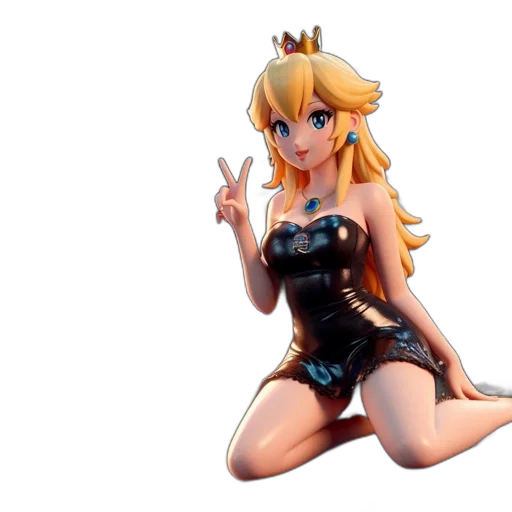 dress, crown, 3d render, pixel art transparent PNG cut-out