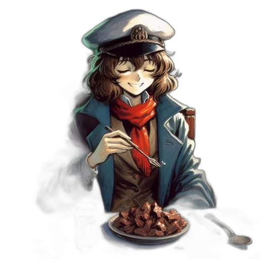 food, staff, hat, jacket transparent PNG cut-out