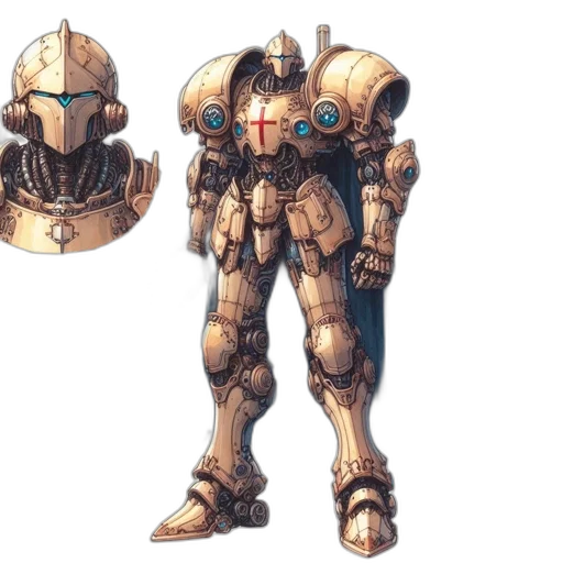 robot, weapon, concept art, 3d render transparent PNG cut-out
