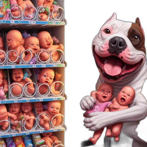 photorealistic, concept art, oversized, dog transparent PNG cut-out