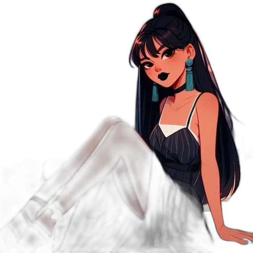dress, creature, hair, concept art transparent PNG cut-out