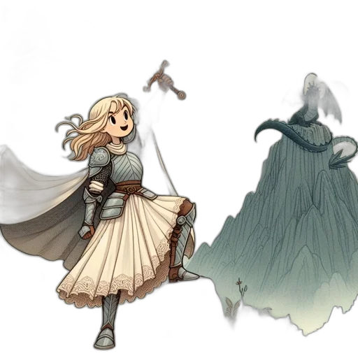 sword, dress, concept art, fantasy art transparent PNG cut-out
