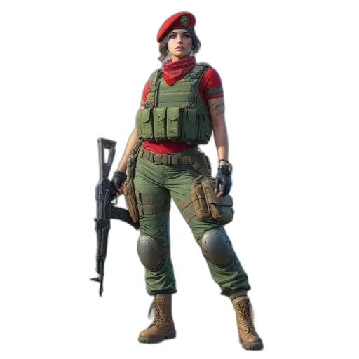 weapon, staff, jacket, face transparent PNG cut-out