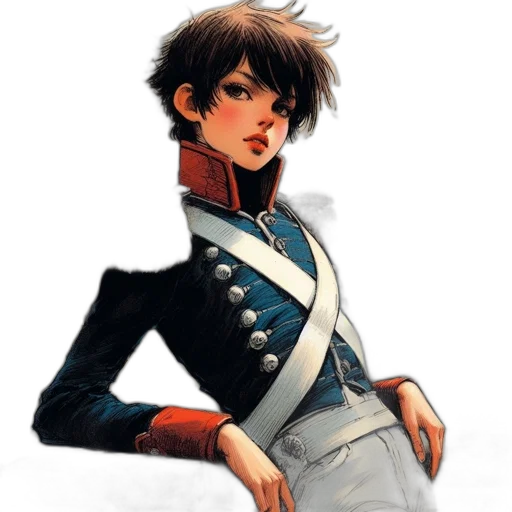 jacket, staff, face, weapon transparent PNG cut-out